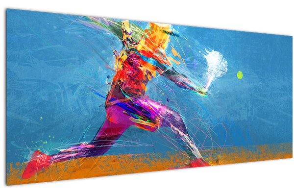 Tablou - Jucător de tenis pictat (120x50 cm)
