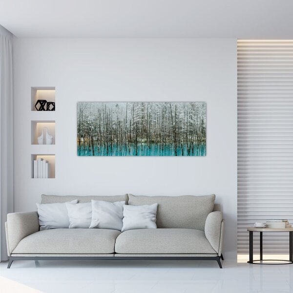 Tablou - Pescărie turcoaz, Biei, Japonia (120x50 cm)