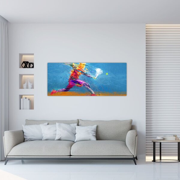 Tablou - Jucător de tenis pictat (120x50 cm)