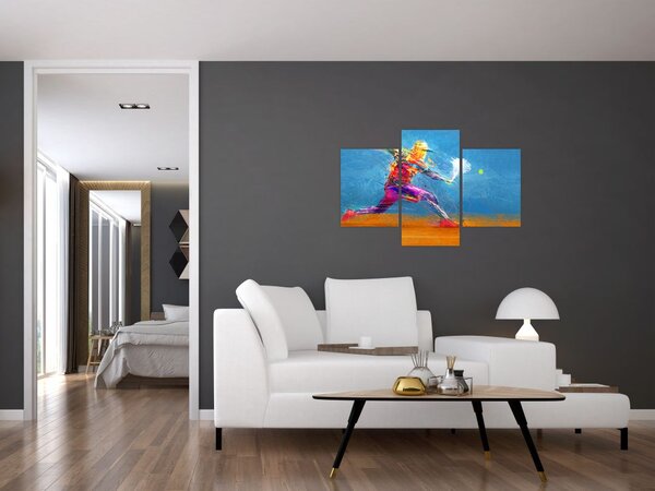 Tablou - Jucător de tenis pictat (90x60 cm)