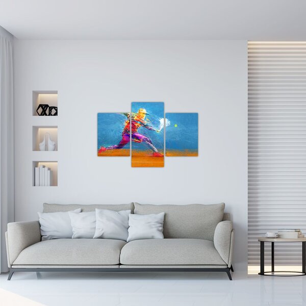 Tablou - Jucător de tenis pictat (90x60 cm)