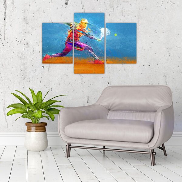 Tablou - Jucător de tenis pictat (90x60 cm)
