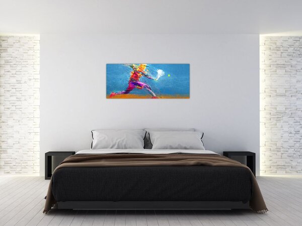 Tablou - Jucător de tenis pictat (120x50 cm)
