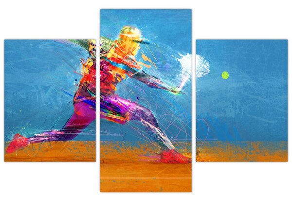 Tablou - Jucător de tenis pictat (90x60 cm)