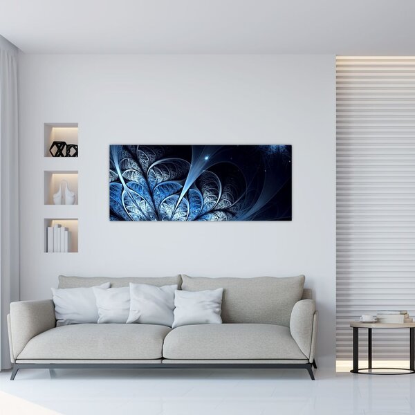 Tablou - Floare albastru închis (120x50 cm)