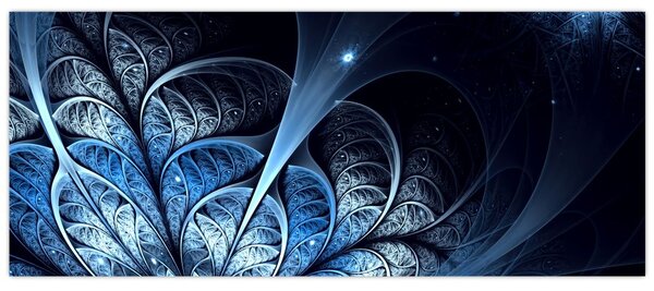 Tablou - Floare albastru închis (120x50 cm)