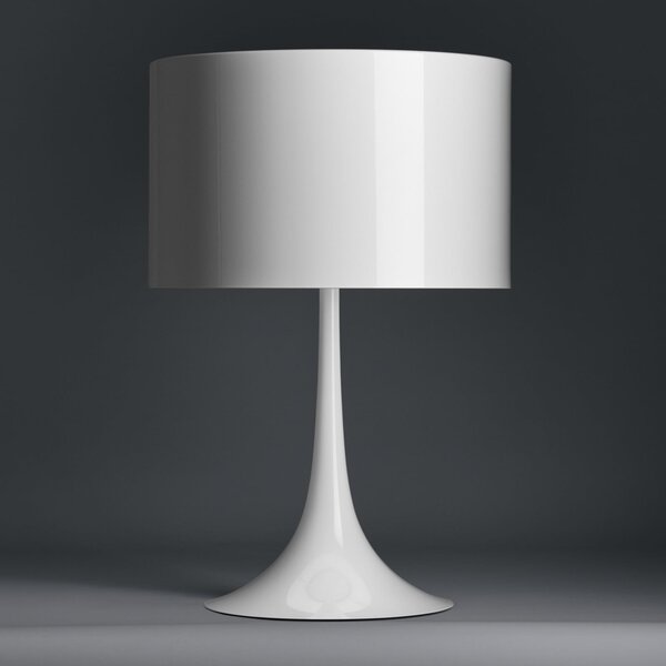 FLOS Spun Light T1 - lampă de masă albă, reglabil, Alb, Camera de zi / sufragerie, Metal, Design