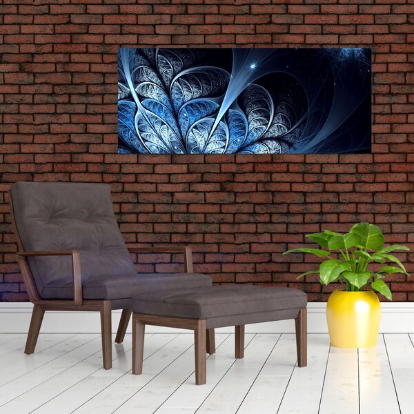Tablou - Floare albastru închis (120x50 cm)