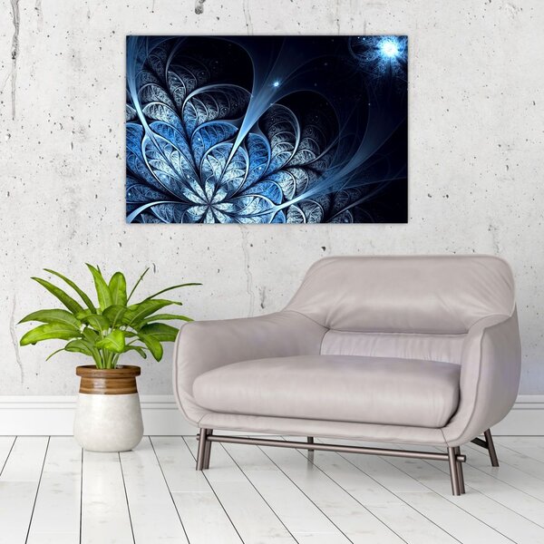 Tablou - Floare albastru închis (90x60 cm)