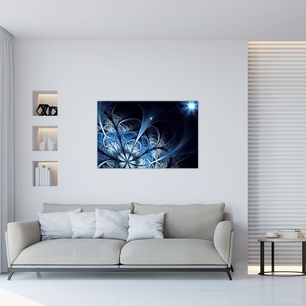 Tablou - Floare albastru închis (90x60 cm)