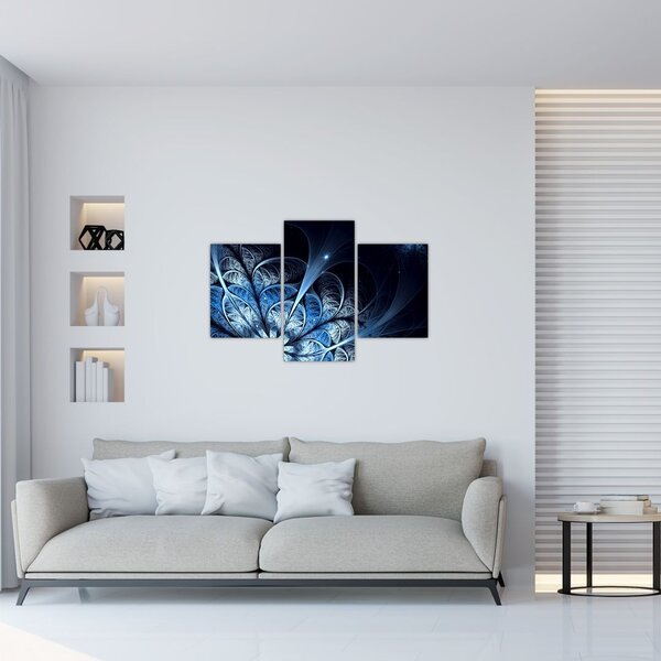 Tablou - Floare albastru închis (90x60 cm)