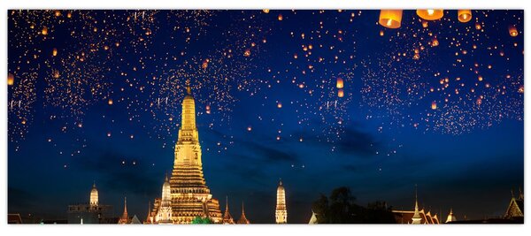 Tablou - Lampioane norocului, Bangkok (120x50 cm)