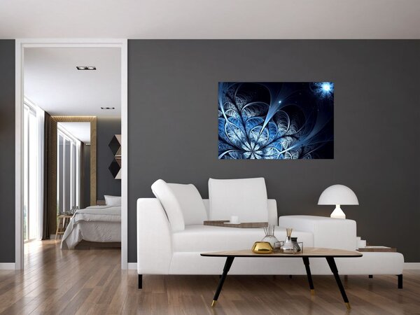 Tablou - Floare albastru închis (90x60 cm)
