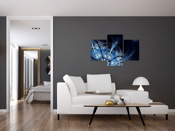 Tablou - Floare albastru închis (90x60 cm)