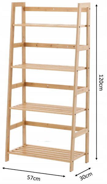 Raft din bambus cu 4 rafturi 57 x 30 x 120 cm