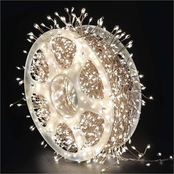 Ghirlandă LED pentru exterior, 960 LED-uri, 8 funcții, 9,6 m, IP44, alb cald