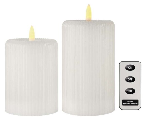 Set 2x lumânări LED, alimentare 4xAA + telecomandă