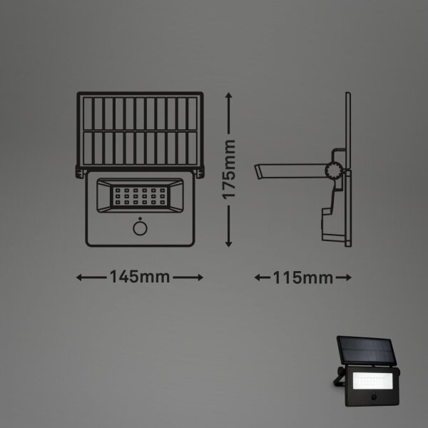Brilo - Reflector solar LED cu senzor LED/5W/5,5V IP54 1200 mAh
