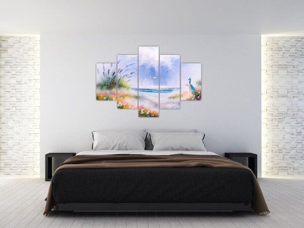 Tablou - Plaja romantică, pictură în ulei (150x105 cm)