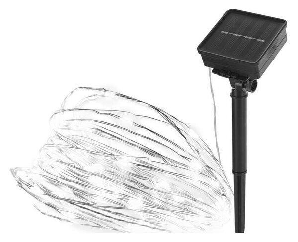Ghirlandă solară 120xLED/2,4W/1,2V 12m IP44 600 mAh alb rece