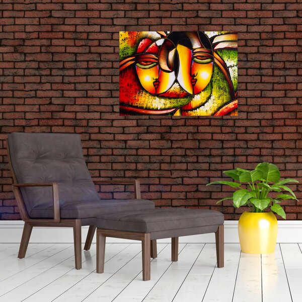Tablou - Pictură în ulei, chipuri abstracte (70x50 cm)