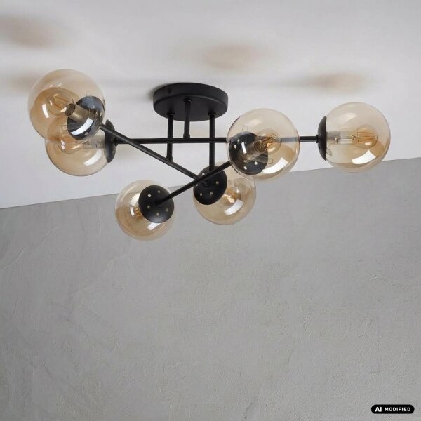 Lustră aplicată MALENA 6xE14/5W/230V maro/bej fumuriu