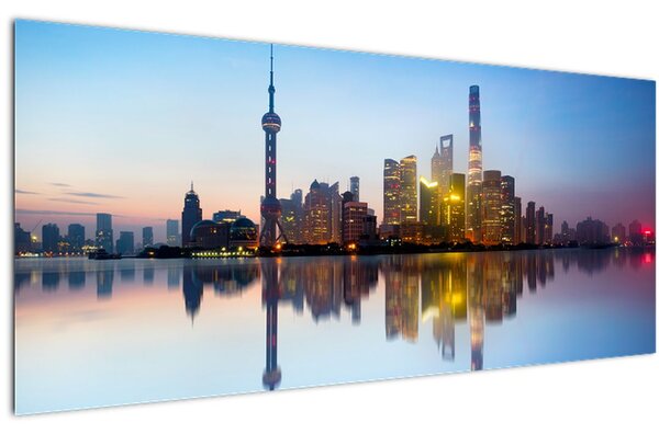 Tablou - Cerului dimineții deasupra Shanghaiului (120x50 cm)