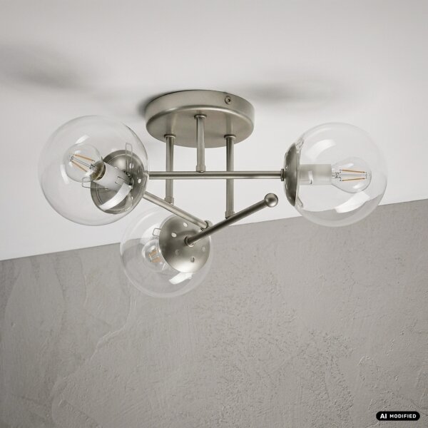 Lustră aplicată MALENA 3xE14/5W/230V crom mat/sticlă clară