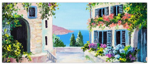 Tablou - Alee grecească, pictură în ulei (120x50 cm)