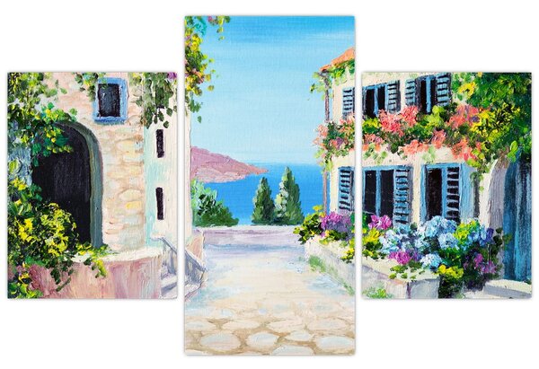 Tablou - Alee grecească, pictură în ulei (90x60 cm)