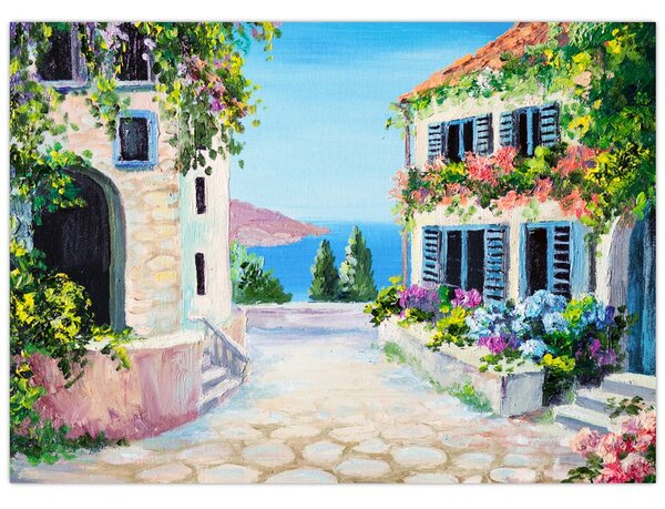 Tablou - Alee grecească, pictură în ulei (70x50 cm)
