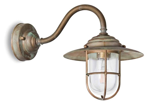 Moretti Luce Aplică de exterior Chalet 140 alamă antic/clar, reglabil, Bronz / Alamă Veche, Metal, Antichitate