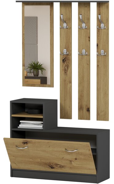 Set mobilier hol Verturia (antracit + artizanal) (cu oglindă). Promo -21%. 1151890