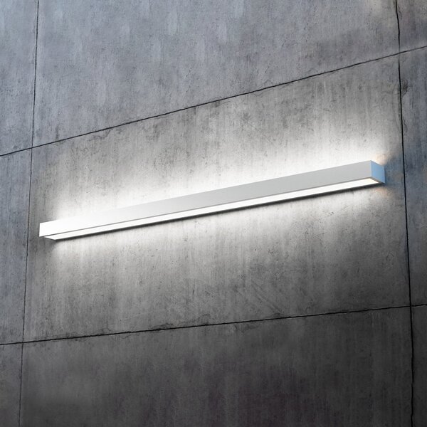 MCJ Aplică Mera LED, lățime 120 cm, aluminiu, 4.000K, Metalic, Hol, Metal, Modern