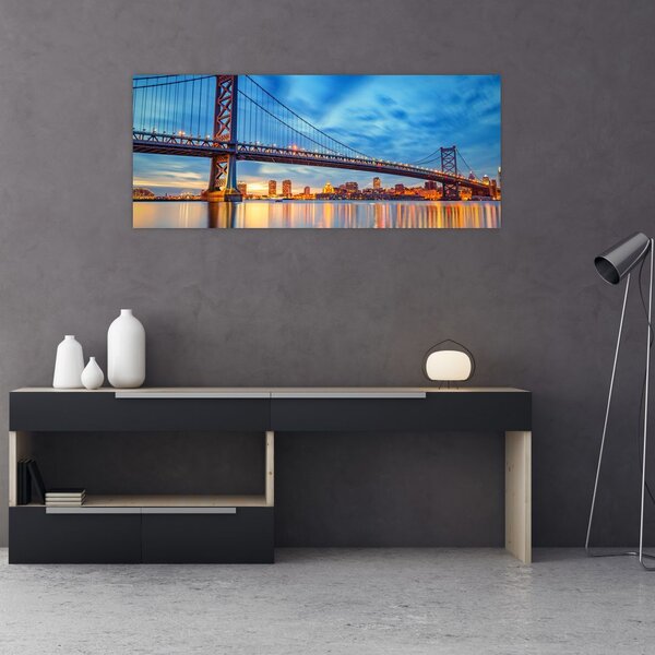 Tablou - Podul Benjamin Franklin, Philadelphia (120x50 cm)