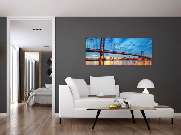 Tablou - Podul Benjamin Franklin, Philadelphia (120x50 cm)