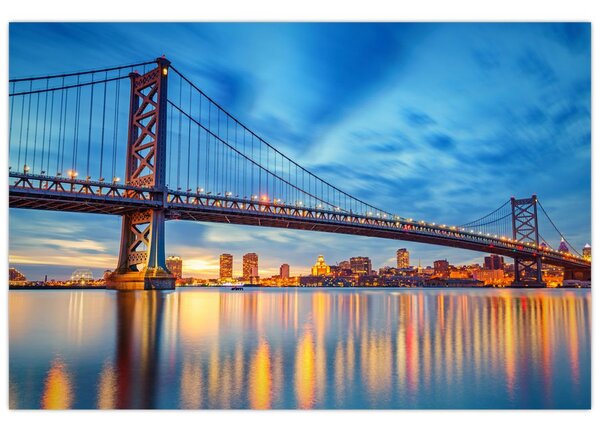 Tablou - Podul Benjamin Franklin, Philadelphia (90x60 cm)