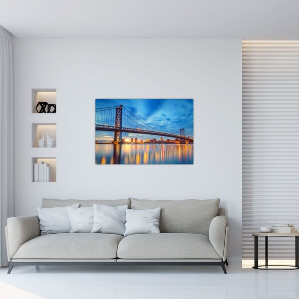Tablou - Podul Benjamin Franklin, Philadelphia (90x60 cm)