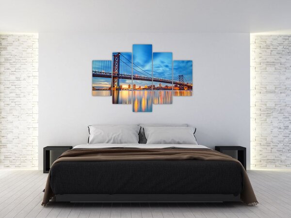 Tablou - Podul Benjamin Franklin, Philadelphia (150x105 cm)