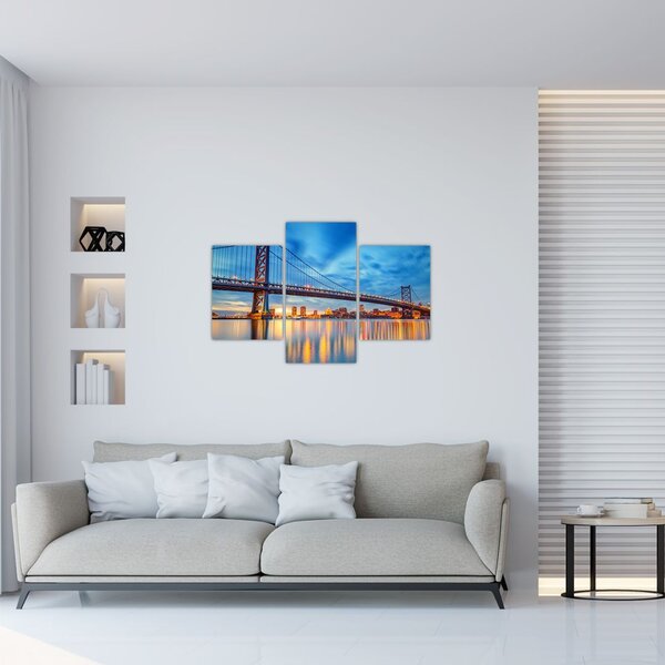 Tablou - Podul Benjamin Franklin, Philadelphia (90x60 cm)