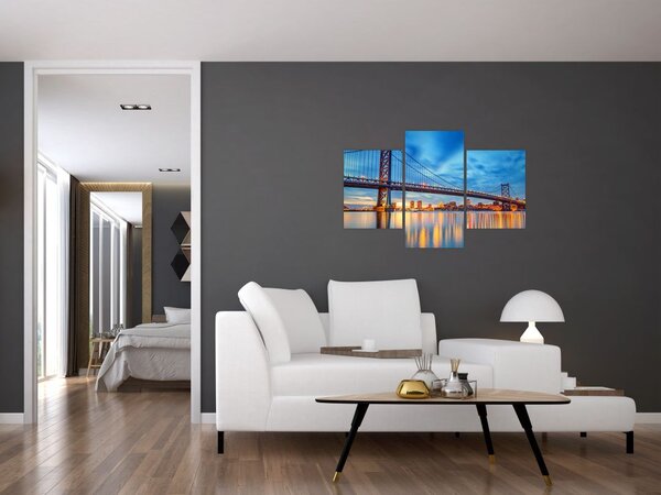 Tablou - Podul Benjamin Franklin, Philadelphia (90x60 cm)