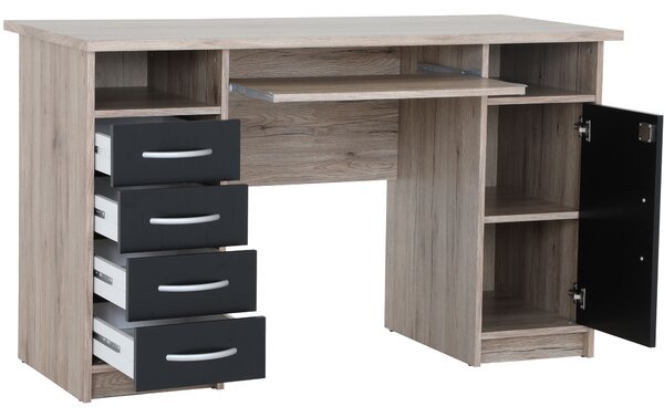 Masă PC Waldo (Stejar sanremo + Negru). Promo -16%. 1101304
