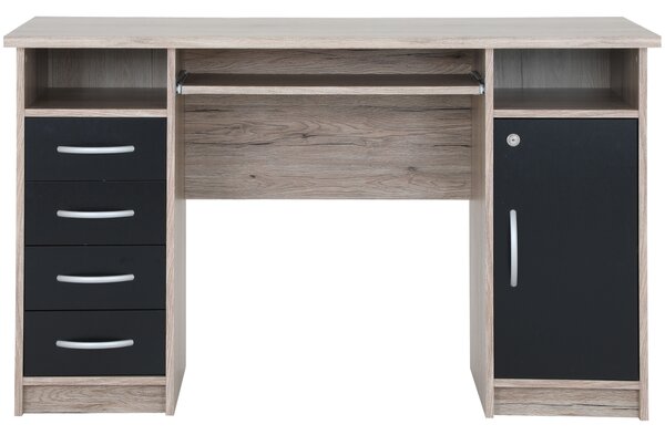 Masă PC Waldo (Stejar sanremo + Negru). Promo -16%. 1101304