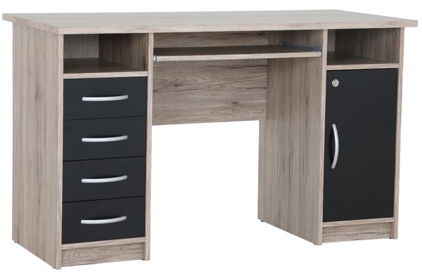 Masă PC Waldo (Stejar sanremo + Negru). Promo -16%. 1101304