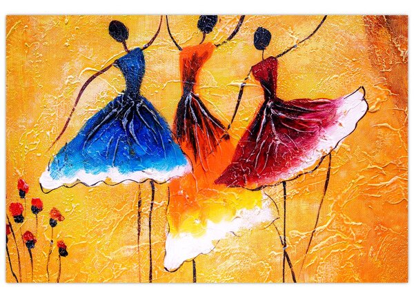 Tablou - Pictură în ulei, balerina (90x60 cm)