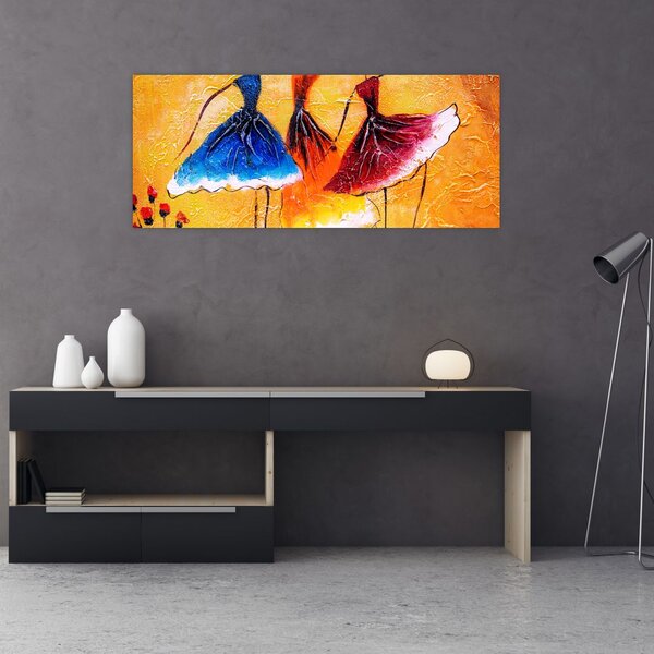 Tablou - Pictură în ulei, balerina (120x50 cm)