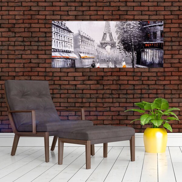 Tablou - Pictură în ulei, Paris (120x50 cm)