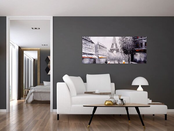 Tablou - Pictură în ulei, Paris (120x50 cm)