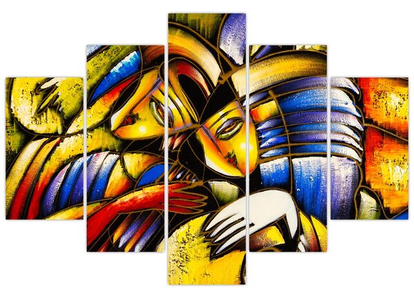 Tablou - Pictură în ulei, îndrăgostiții (150x105 cm)