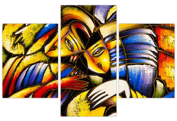 Tablou - Pictură în ulei, îndrăgostiții (90x60 cm)